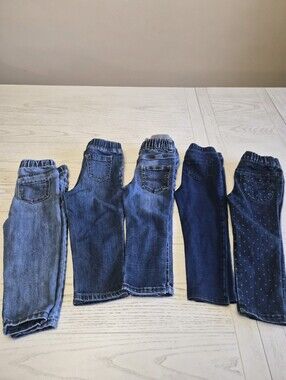 24m Baby, Toddler Jeans And Jeggins Lot Of 5, Name Brands Jumping Beans, Oshkosh